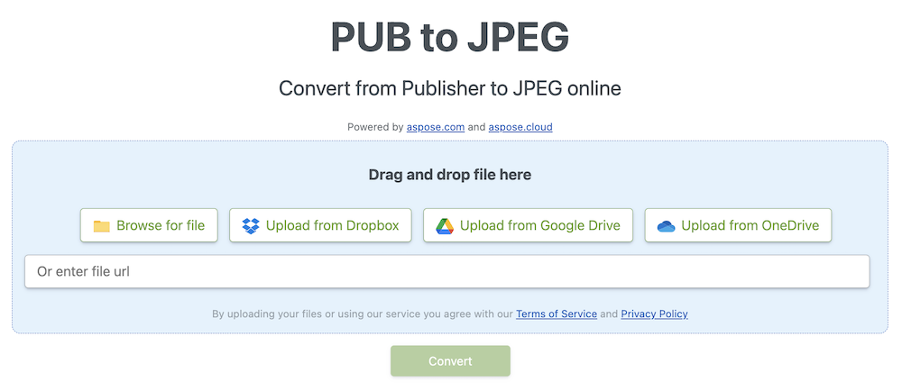 只需几步，轻松在线将 PUB 转换为 JPG 文件